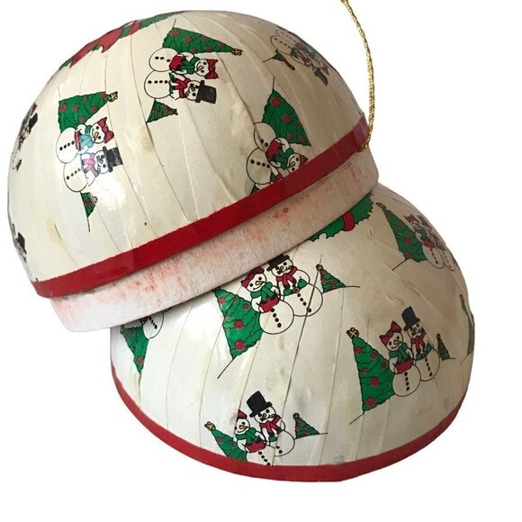 Vintage Sees Candies West Germany Paper Mache Snowman Candy Container Ornament - Picture 10 of 14